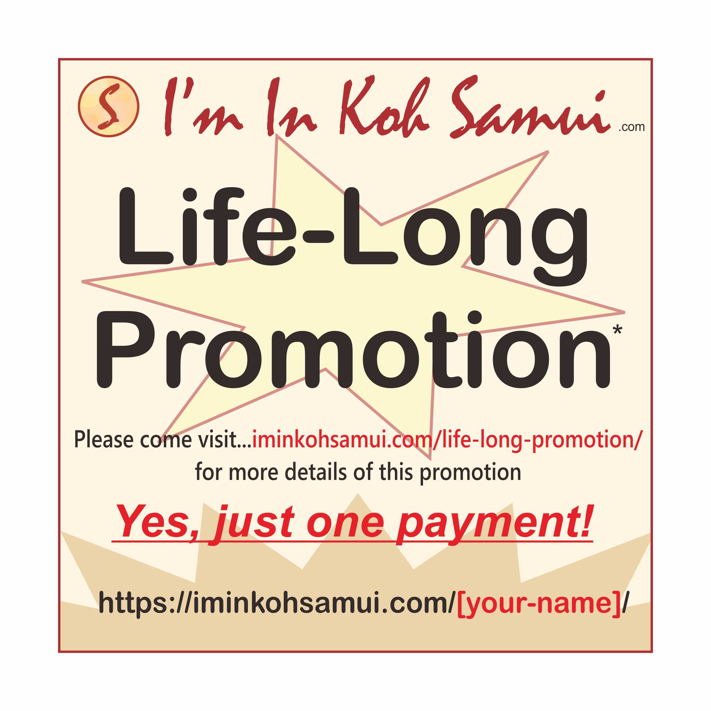 life-long promotion text with star background